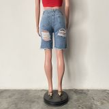 Women Ripped Tassel Casual Denim Shorts