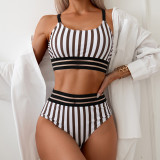 Sexy Solid Color Print Bikini Two Pieces Swimsuit