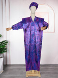 Muslim Jacquard Robe African Women's Clothing Plus Size Dress With Headscarf