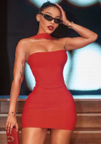 Women Spring Solid Strapless Dress Women Spring Solid Strapless Dress