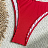 Sexy Hollow Solid Color Accessories One-Piece  Bikini Swimsuit