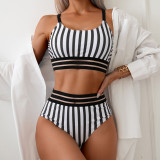 Sexy Solid Color Print Bikini Two Pieces Swimsuit
