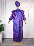 Muslim Jacquard Robe African Women's Clothing Plus Size Dress With Headscarf