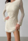 Sexy Slim Round Neck Lace Jacquard Spring Fashion Short Dress