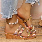 Summer Plus Size Printed Sandals Female Ladies Slippers