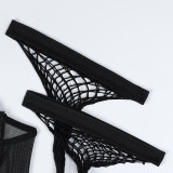 Women Summer Lace Lace Hollow Lace-Up Underwire Suspender Bodysuit Sexy Lingerie Set