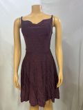 Women Solid Suspender Sexy Backless Dress