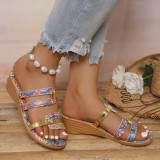 Summer Plus Size Printed Sandals Female Ladies Slippers