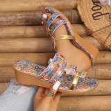 Summer Plus Size Printed Sandals Female Ladies Slippers