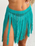 Women Lace-Up beach bikini tassel skirt