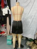 Women Belt Pu-Leather Skirt