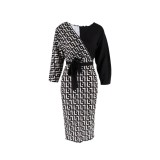 Women v-neck long-sleeved lace dress