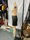 Women Pu-Leather Zipper Pocket Skirt