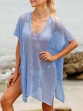 Women beach bikini cover-up sexy hollow Lace-Up beach dress
