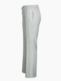 Women Striped Gray Drawstring Wide Leg Pants