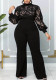 Plus Size Women Lace Casual Jumpsuit