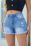Women Tassel Ripped Denim Shorts
