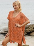 Women beach bikini cover-up sexy hollow Lace-Up beach dress