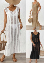 Women sexy hollow beach bikini cover-up dress