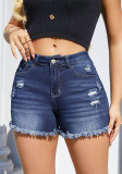 Women Tassel Ripped Denim Shorts