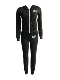Women Printed Solid Top and Pants Sporty 2-Piece Set