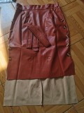 Women's Slit Slim Midi Pu Leather Skirt