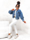 Women Washed Denim Crop Jacket