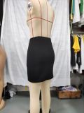 Women Button Side Slit Skirt