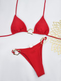 Sexy Lace-Up Two Pieces Bikini Set Women Swimsuit