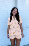 Summer Monkey Print Home Clothes Adult Women's Pajamas Set