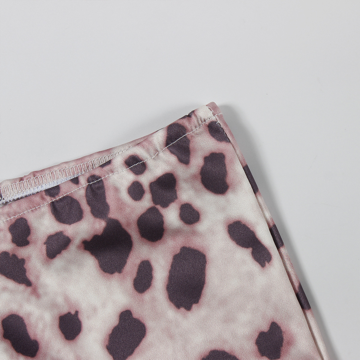 Spring Leopard Slim Sexy Fashion Long Sleeve Top Long Pants Two Piece Set