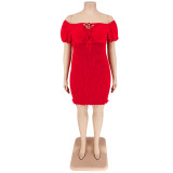 Plus Size Women's Summer Off Shoulder Bodycon Dress