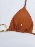 Sexy Lace-Up Two Pieces Bikini Set Women Swimsuit