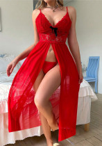 Valentine's Day Lingerie Sexy Strap Lace Slit Night Dress Valentine's Day Lingerie Sexy Strap Lace Slit Night Dress