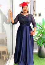 African Women's Wear Plus Size Sequined Formal Party Dress