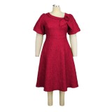 Jacquard Plus Size Fashion Formal Party A-Line Dress