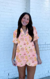 Summer Monkey Print Home Clothes Adult Women's Pajamas Set