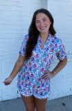 Summer Monkey Print Home Clothes Adult Women's Pajamas Set