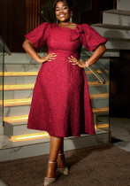 Jacquard Plus Size Fashion Formal Party A-Line Dress