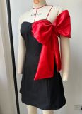 Spring Summer Women's Clothing Off Shoulder Sexy Bow Dress