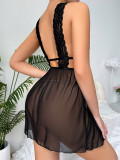 Valentine's Day Lingerie Sexy V-Neck See Through Mesh Night Dress