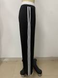 Women's Fashion Casual Patchwork Drawstring Slim Straight Trousers