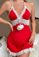 Valentine's Day Lingerie Sexy Strap Lace Patchwork Nightdress