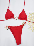 Sexy Lace-Up Two Pieces Bikini Set Women Swimsuit