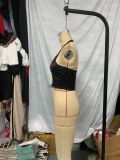 Women Halter Neck Lace-Up Sexy Hollow Crop Pu Leather Vest