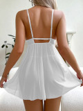 Valentine's Day Lingerie Sexy Strap V-Neck Slit Nightdress