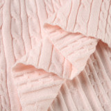 Spring Sweet Pink Turned Waist Elastic Woolen Mini Skirt