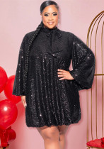 Loose Sequins Long-Sleeved Short Dress Women's Party Wear Loose Sequins Long-Sleeved Short Dress Women's Party Wear