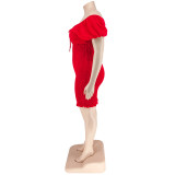 Plus Size Women's Summer Off Shoulder Bodycon Dress