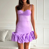 Women Summer Sexy Pleated Strap Dress